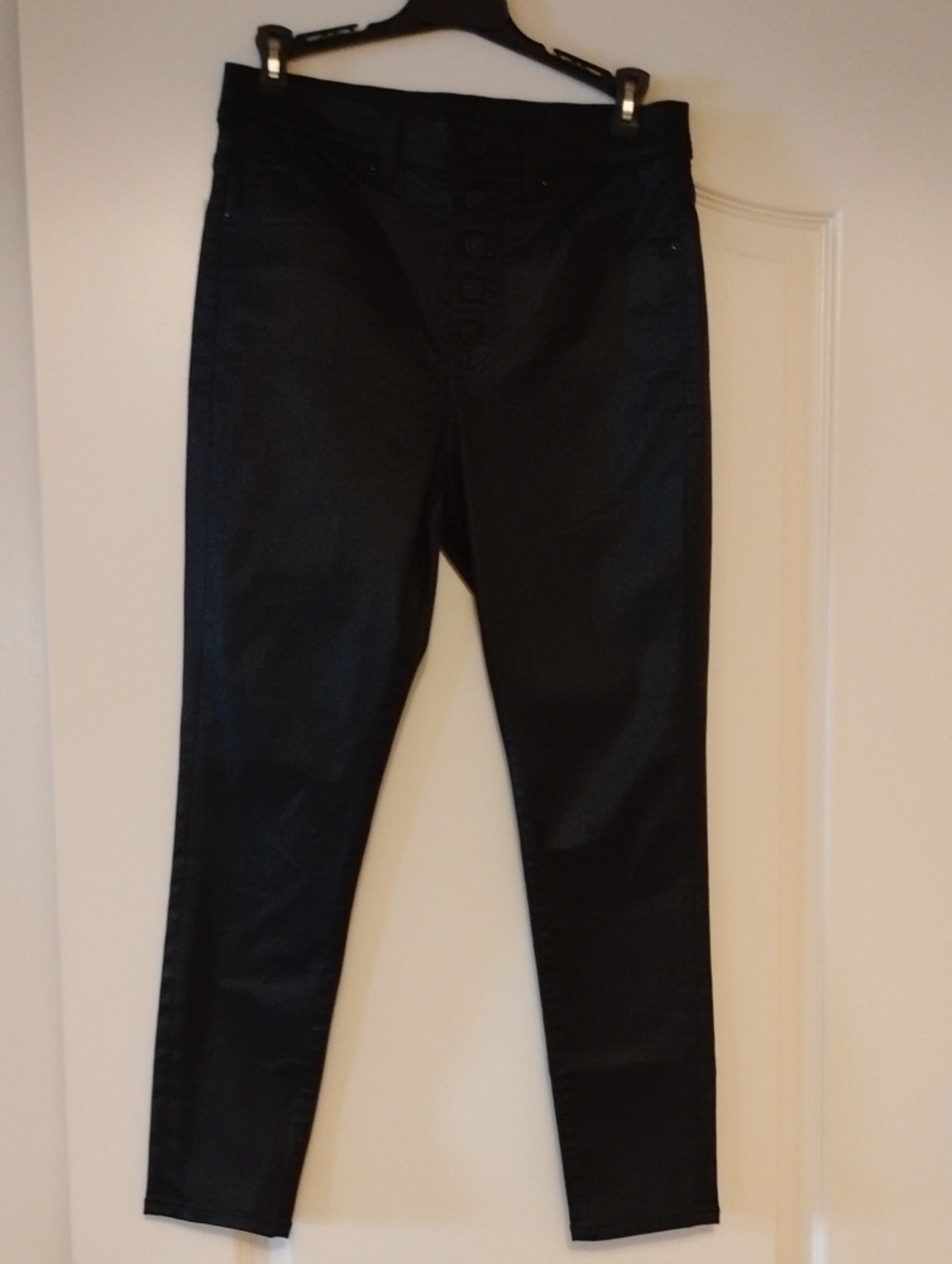 Express Coated High-Waisted Black Skinny Jeans